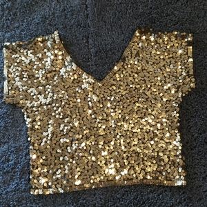 Vintage Sequined Crop Top